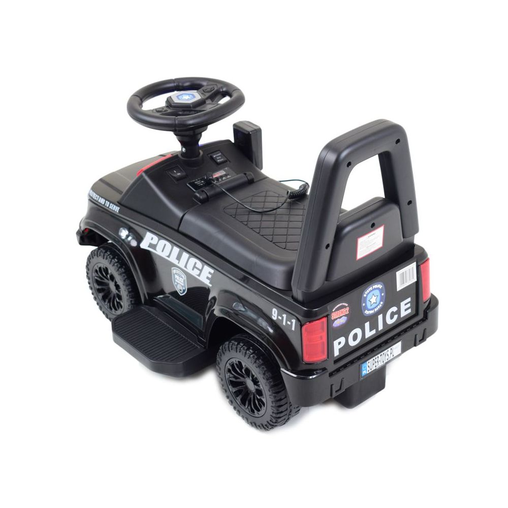 POLICIJOS AKUMULIATORINIS AUTOMOBILIS – GARSO IR ŠVIESOS SIGNALAI, MEGAFONAS/QLS993D