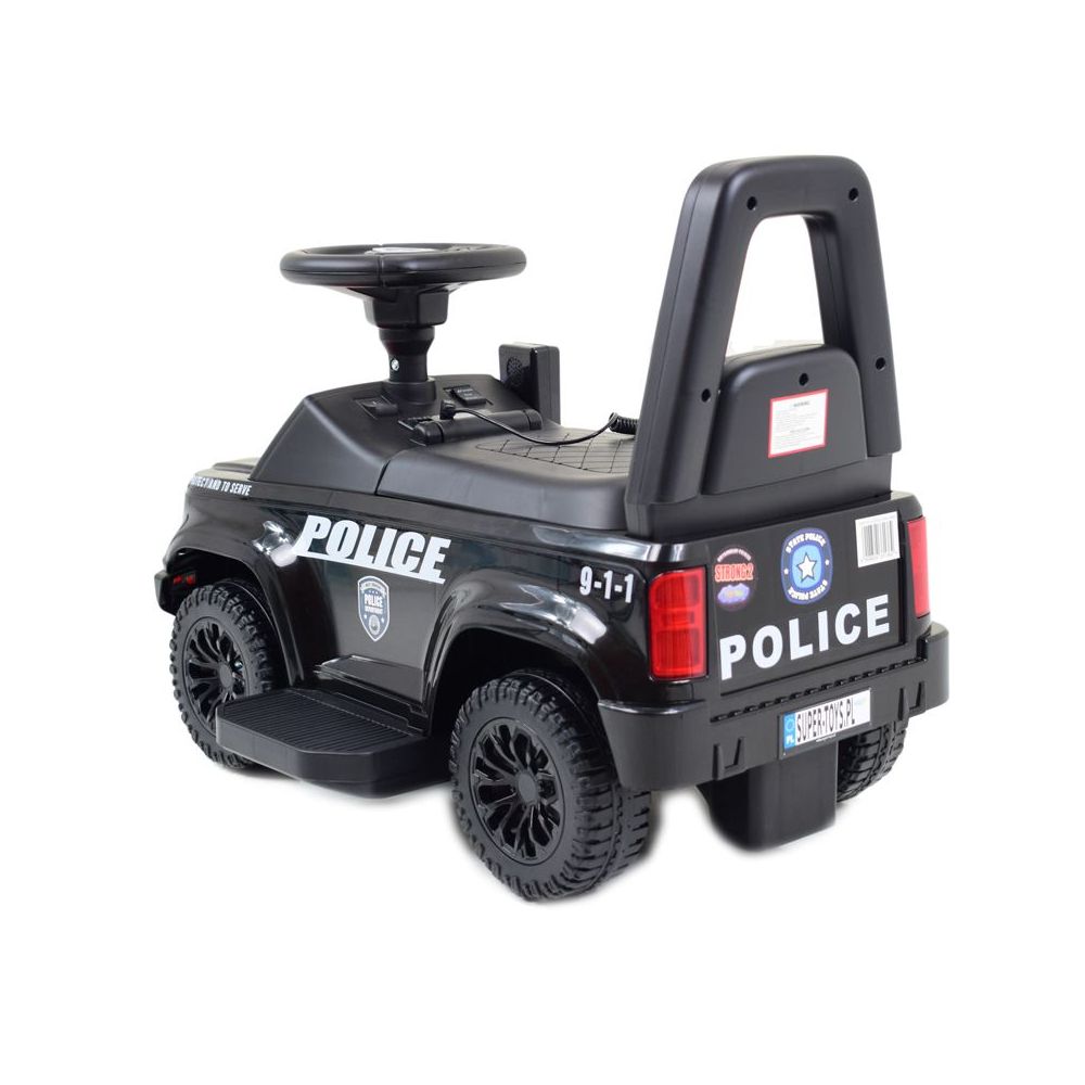 POLICIJOS AKUMULIATORINIS AUTOMOBILIS – GARSO IR ŠVIESOS SIGNALAI, MEGAFONAS/QLS993D