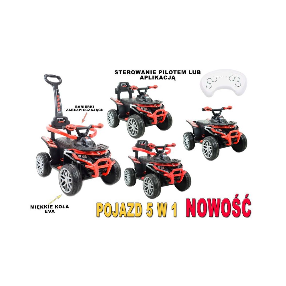 QUAD NA AKUMULATOR, JEŹDZIK, ODPYCHACZ, PCHACZ - POJAZD WIELOF. PILOT/APLIKACJA /915
