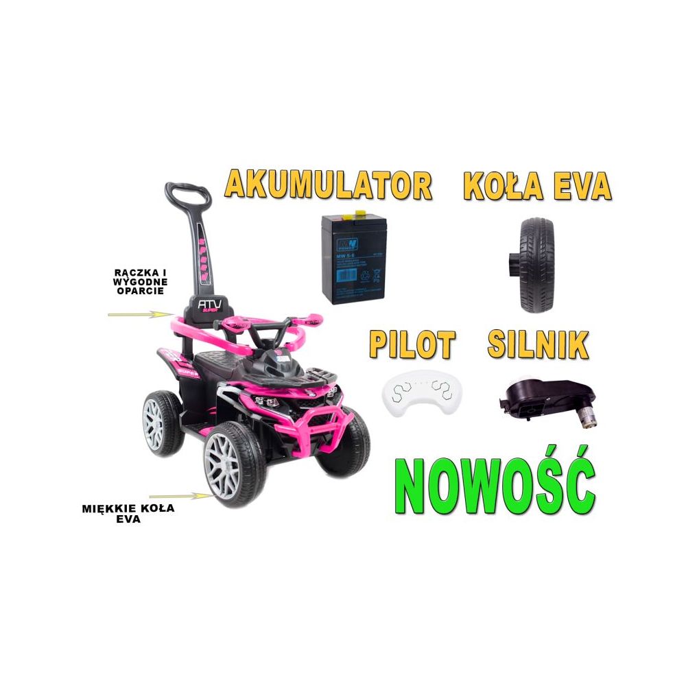 QUAD NA AKUMULATOR, JEŹDZIK, ODPYCHACZ, PCHACZ - POJAZD WIELOF. PILOT/APLIKACJA /915