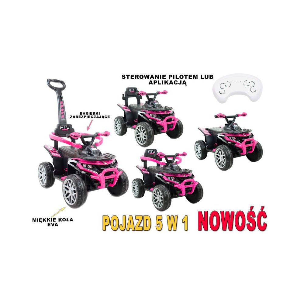 QUAD NA AKUMULATOR, JEŹDZIK, ODPYCHACZ, PCHACZ - POJAZD WIELOF. PILOT/APLIKACJA /915