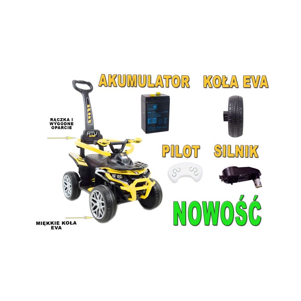 QUAD NA AKUMULATOR, JEŹDZIK, ODPYCHACZ, PCHACZ - POJAZD WIELOF. PILOT/APLIKACJA /915