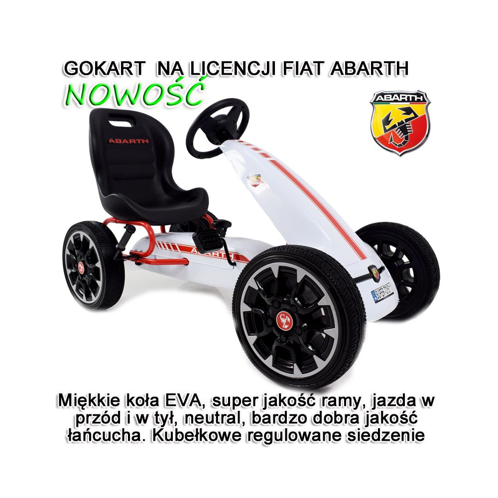 DIDELIS LICENZUOTAS KARTINGAS „FIAT ABARTH“ SU „EVA“ RATAI – AUKŠTA KOKYBĖ /PB9388A
