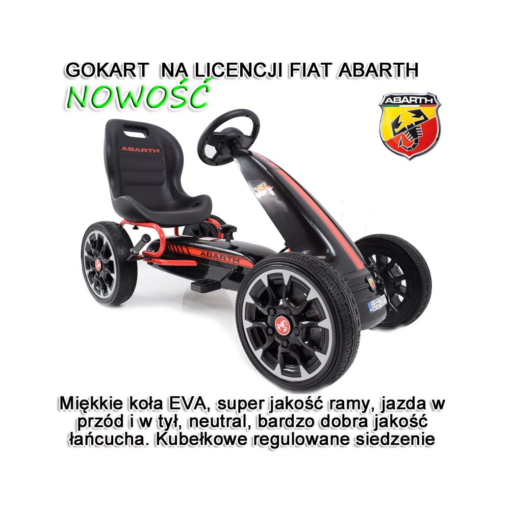 DIDELIS LICENZUOTAS KARTINGAS „FIAT ABARTH“ SU „EVA“ RATAI – AUKŠTOS KOKYBĖS /PB9388A