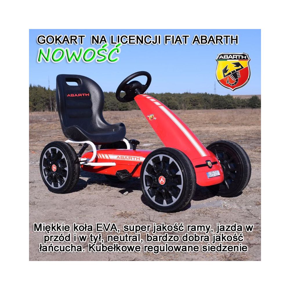 DIDELIS LICENZUOTAS KARTINGAS „FIAT ABARTH“ SU „EVA“ RATAI – AUKŠTA KOKYBĖ /PB9388A