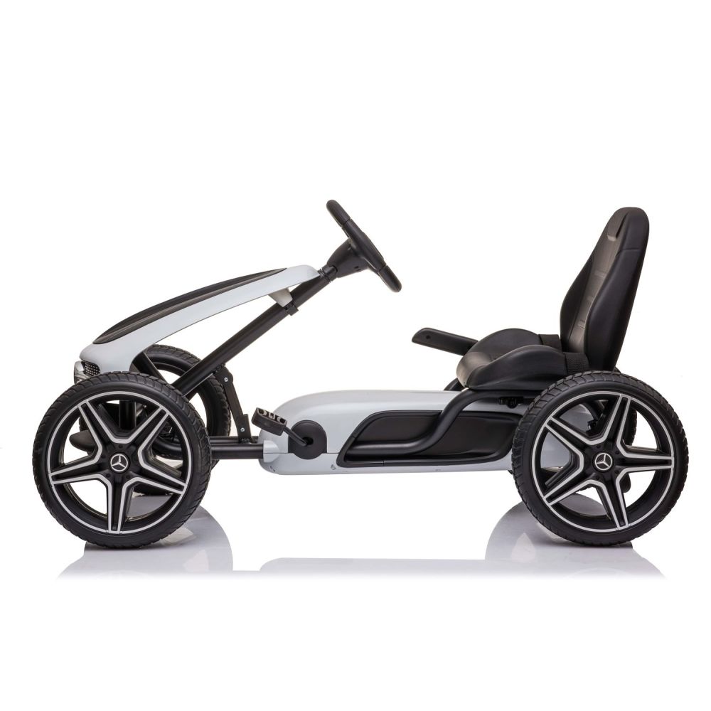 PEDALINIS KARTINGAS SU „MERCEDES“ LICENCIJA, „EVA“ RATAI, MINKŠTA SĖDYNĖ SU „MB“ LOGOTIPU, AUKŠTA KOKYBĖ /XMX610