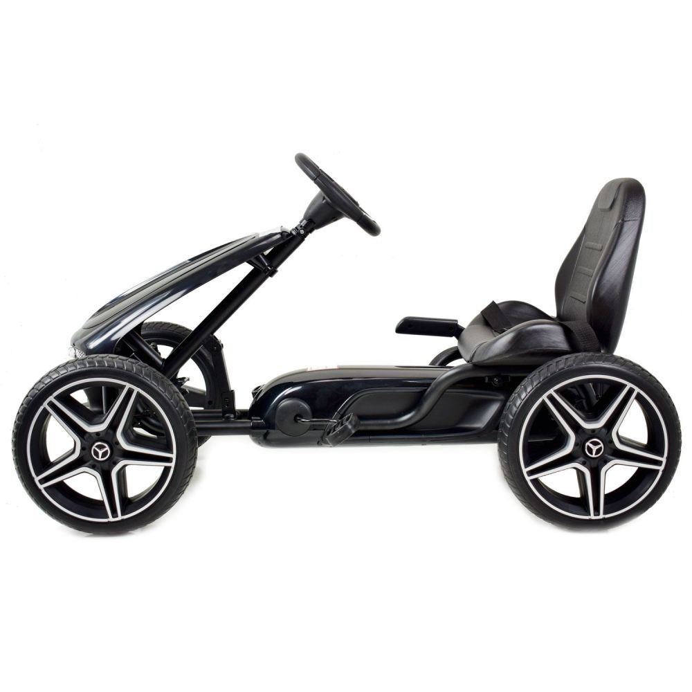 PEDALINIS KARTINGAS SU „MERCEDES“ LICENCIJA, „EVA“ RATAI, MINKŠTA SĖDYNĖ SU „MB“ LOGOTIPU, AUKŠTOS KOKYBĖS /XMX610