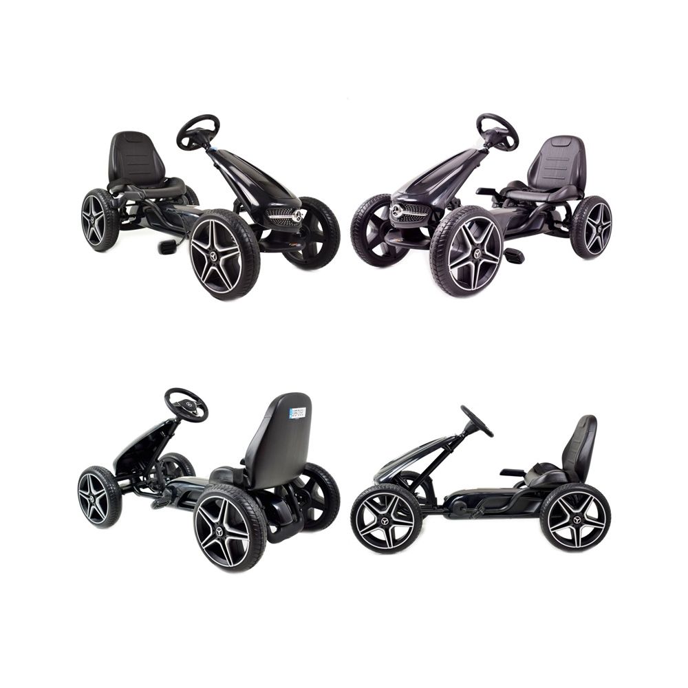 PEDALINIS KARTINGAS SU „MERCEDES“ LICENCIJA, „EVA“ RATAI, MINKŠTA SĖDYNĖ SU „MB“ LOGOTIPU, AUKŠTOS KOKYBĖS /XMX610