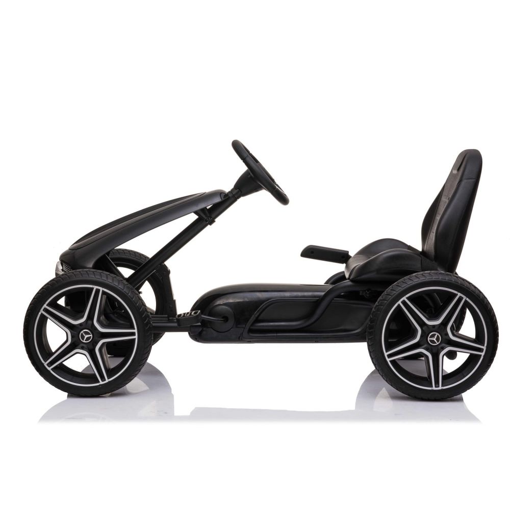PEDALINIS KARTINGAS SU „MERCEDES“ LICENCIJA, „EVA“ RATAI, MINKŠTA SĖDYNĖ SU „MB“ LOGOTIPU, AUKŠTOS KOKYBĖS /XMX610