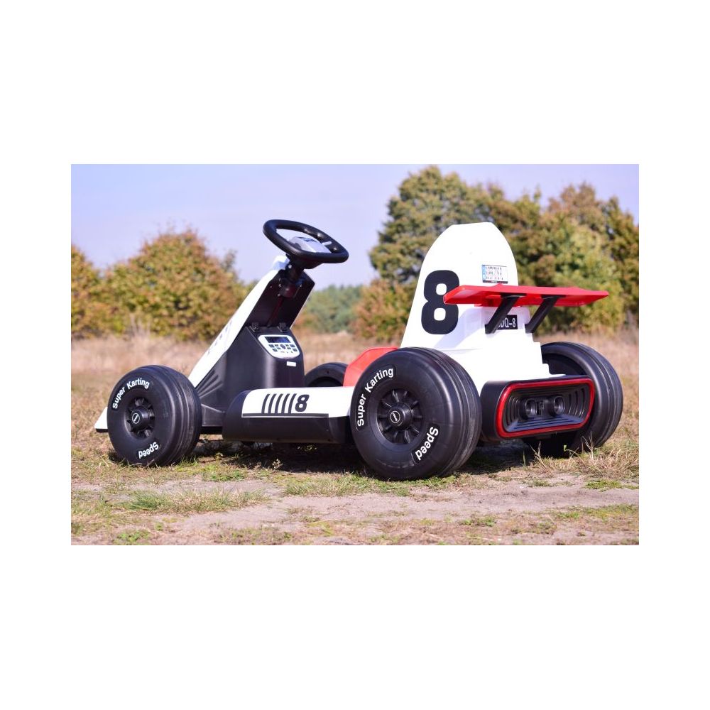 SZYBKI GOKART FANCY NA AKUMULATOR 12V, REGULOWANA - ROZSUWANA RAMA, SUPER ZABAWA\\BDQ-8