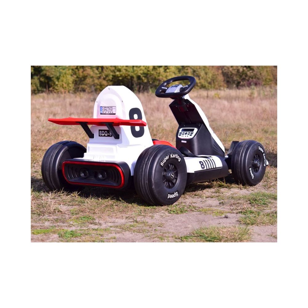 SZYBKI GOKART FANCY NA AKUMULATOR 12V, REGULOWANA - ROZSUWANA RAMA, SUPER ZABAWA\\BDQ-8