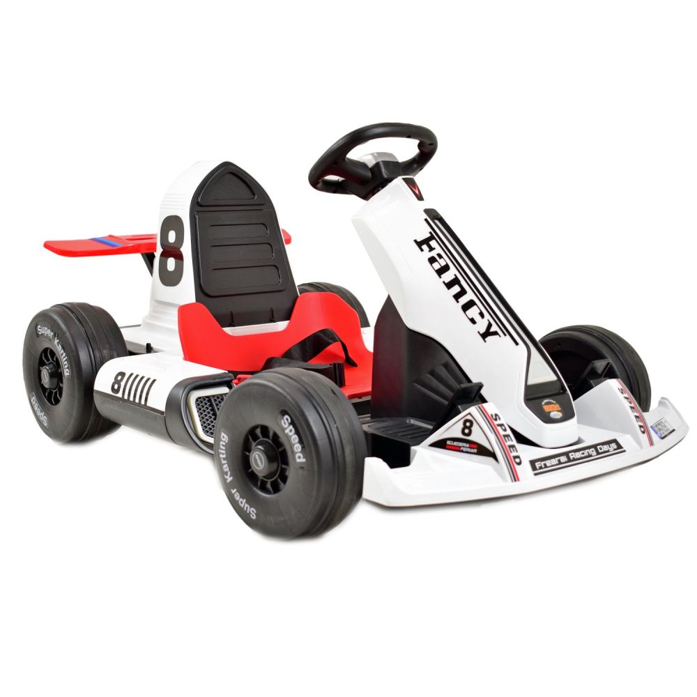 SZYBKI GOKART FANCY NA AKUMULATOR 12V, REGULOWANA - ROZSUWANA RAMA, SUPER ZABAWA\\BDQ-8