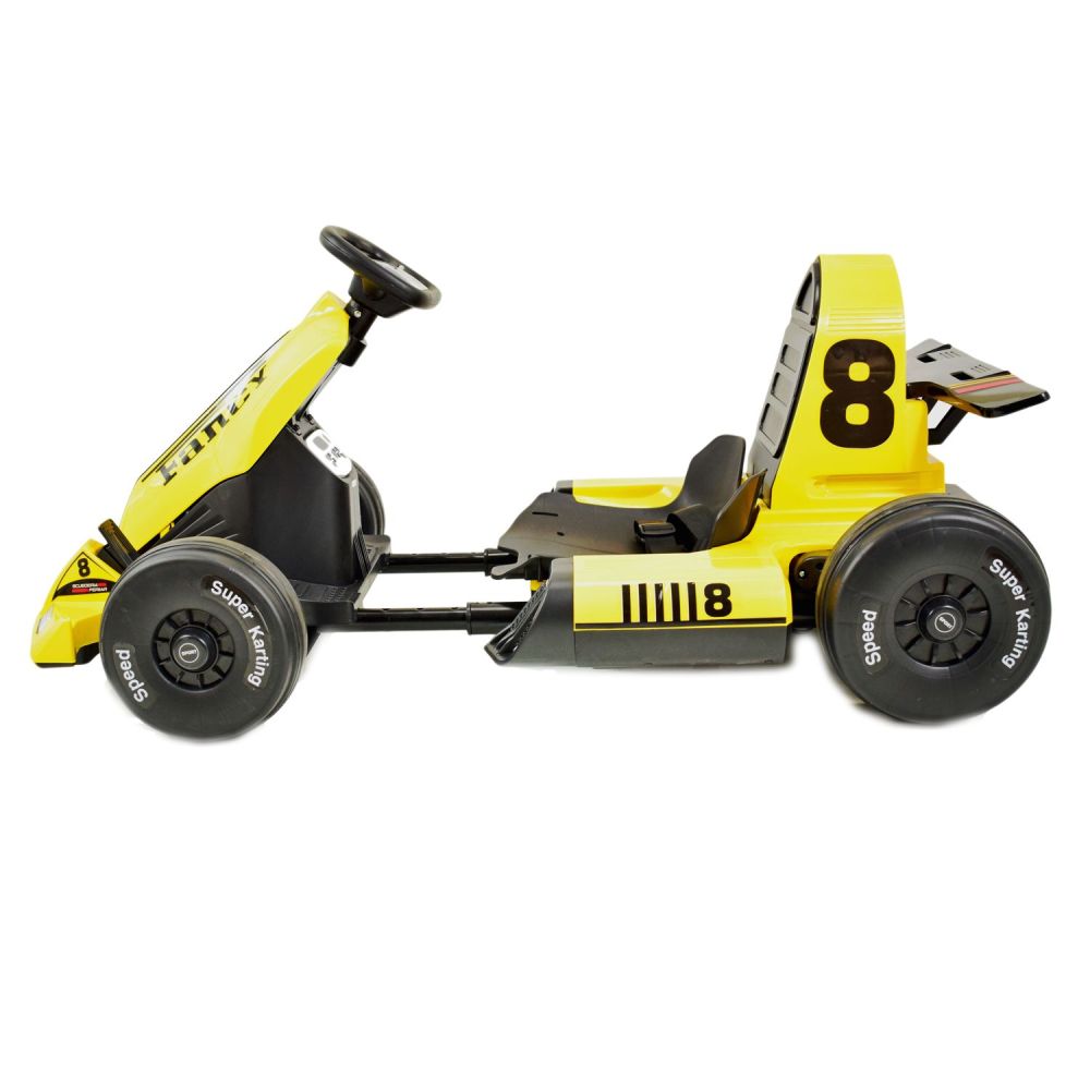 SZYBKI GOKART FANCY NA AKUMULATOR 12V, REGULOWANA - ROZSUWANA RAMA, SUPER ZABAWA\\BDQ-8