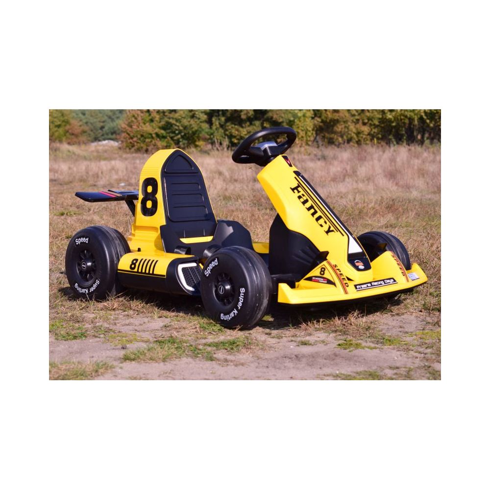 SZYBKI GOKART FANCY NA AKUMULATOR 12V, REGULOWANA - ROZSUWANA RAMA, SUPER ZABAWA\\BDQ-8