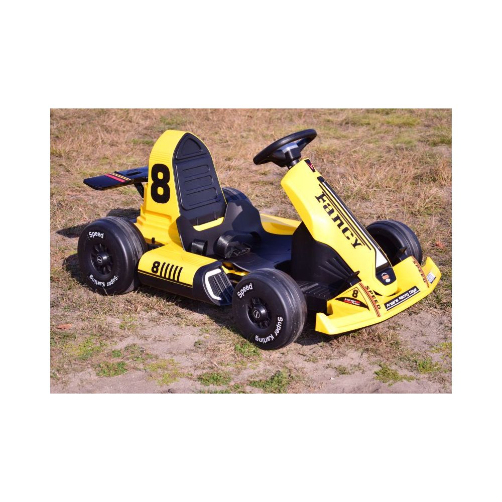 SZYBKI GOKART FANCY NA AKUMULATOR 12V, REGULOWANA - ROZSUWANA RAMA, SUPER ZABAWA\\BDQ-8