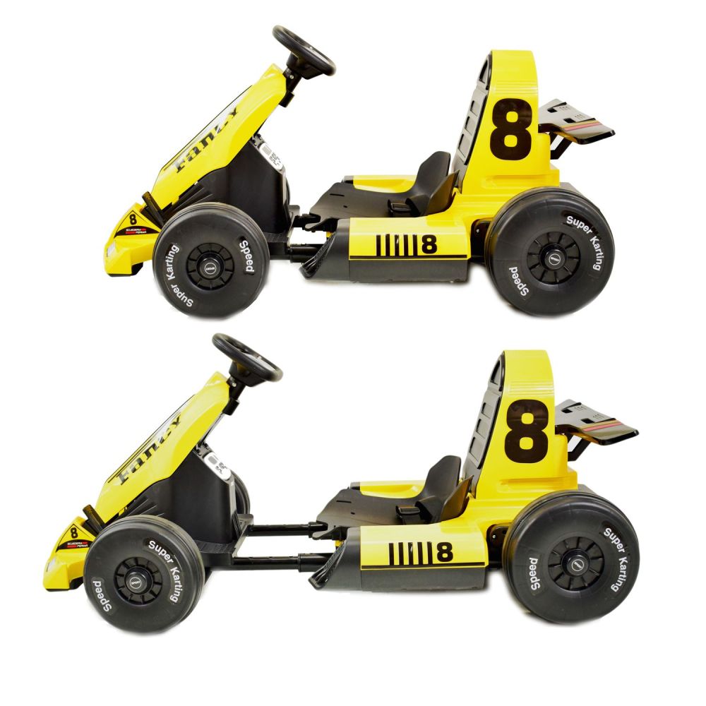 SZYBKI GOKART FANCY NA AKUMULATOR 12V, REGULOWANA - ROZSUWANA RAMA, SUPER ZABAWA\\BDQ-8