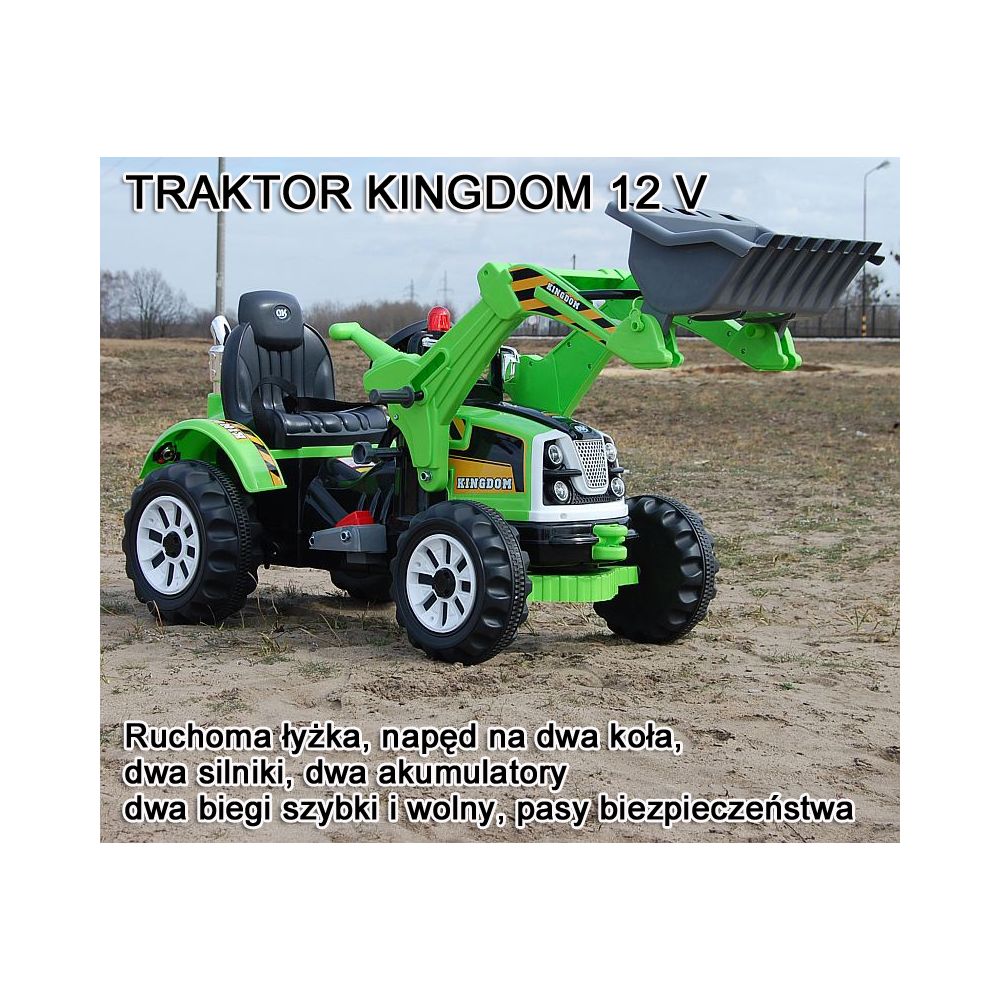 Galingas traktorius su kaušu „Kingdom“ 12 V, dvi greičio pakopos / JS328A