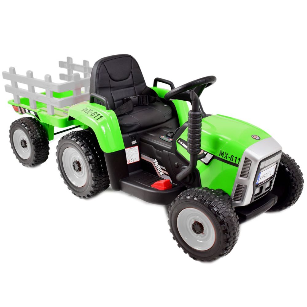 SUPER TRAKTOR BLOW – AKUMULIATORINIS SU PRIEKABĄ, MINKŠTI RATAI, MINKŠTA SĖDYNĖ, NUOTOLINIO VALDYMO PULTAS/XMX611