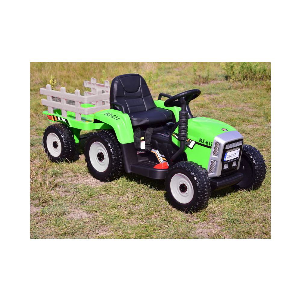 SUPER TRAKTOR BLOW - NA AKUMULATOR Z PRZYCZEPĄ, MIĘKKIE KOŁA, MIEKKIE SIEDZENIE, PILOT/XMX611