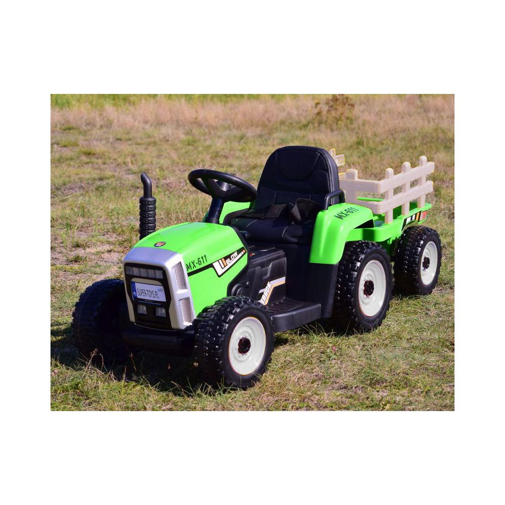 SUPER TRAKTOR BLOW – AKUMULIATORINIS SU PRIEKABĄ, MINKŠTI RATAI, MINKŠTA SĖDYNĖ, NUOTOLINIO VALDYMO PULTAS/XMX611
