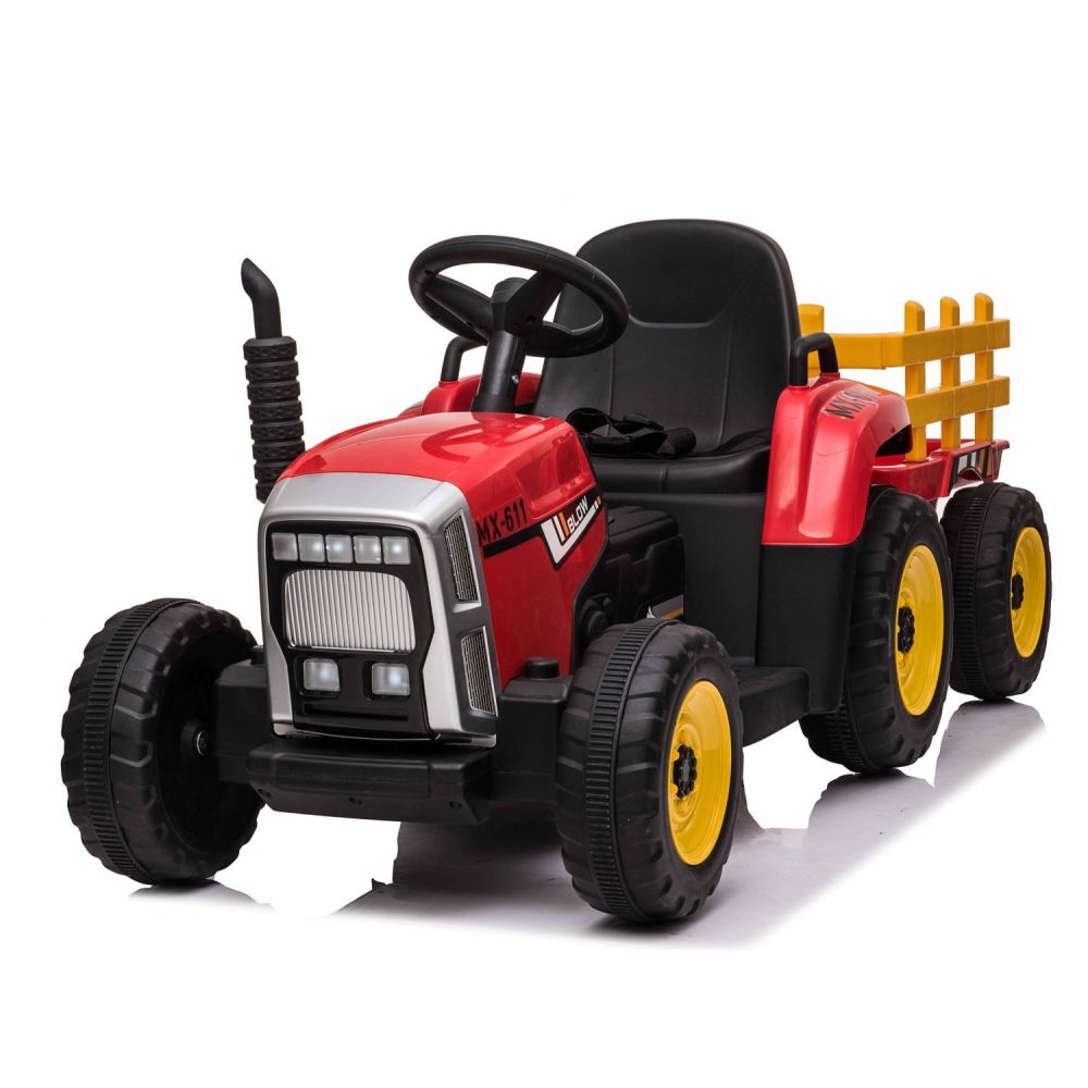 SUPER TRAKTOR BLOW - NA AKUMULATOR Z PRZYCZEPĄ, MIĘKKIE KOŁA, MIEKKIE SIEDZENIE, PILOT/XMX611