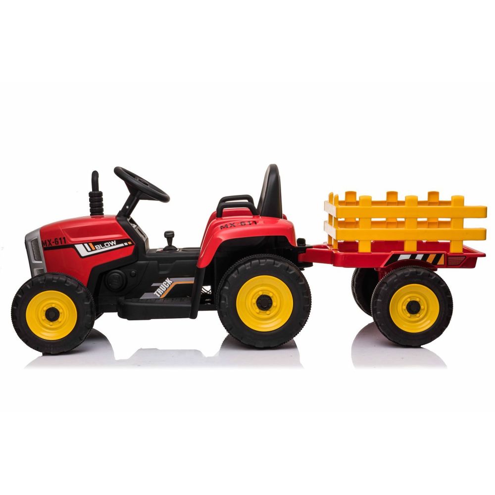 SUPER TRAKTOR BLOW – AKUMULIATORINIS SU PRIEKABĄ, MINKŠTI RATAI, MINKŠTA SĖDYNĖ, NUOTOLINIO VALDYMO PULTAS/XMX611