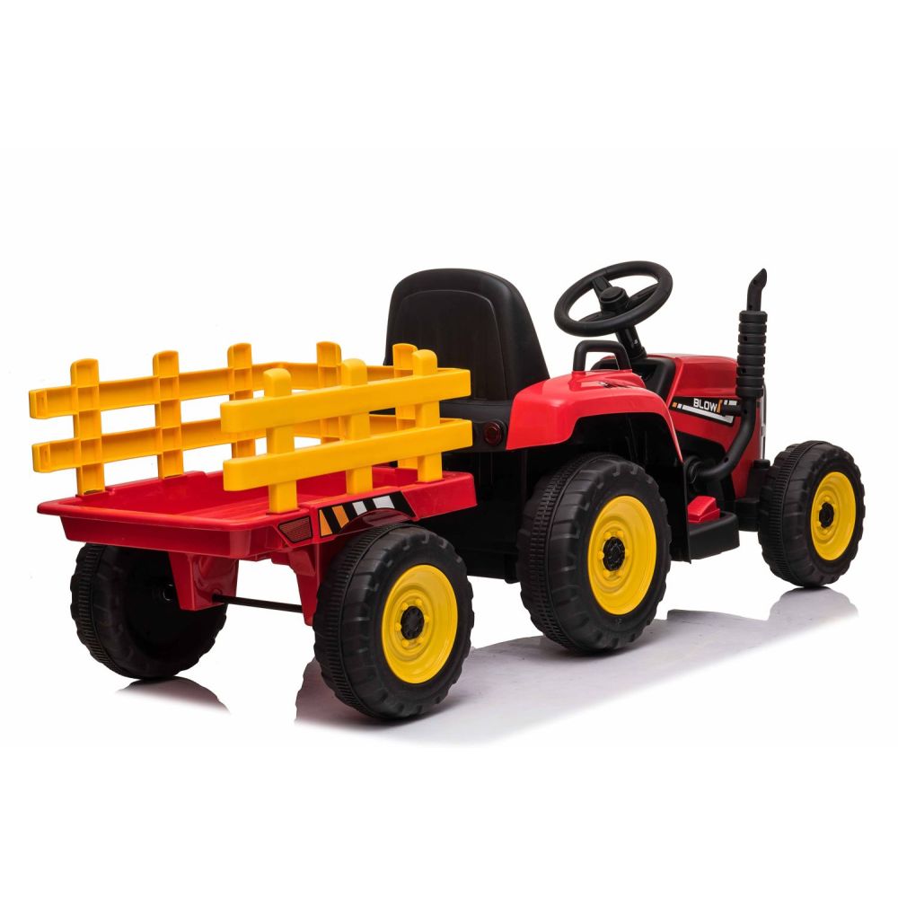 SUPER TRAKTOR BLOW – AKUMULIATORINIS SU PRIEKABĄ, MINKŠTI RATAI, MINKŠTA SĖDYNĖ, NUOTOLINIO VALDYMO PULTAS/XMX611
