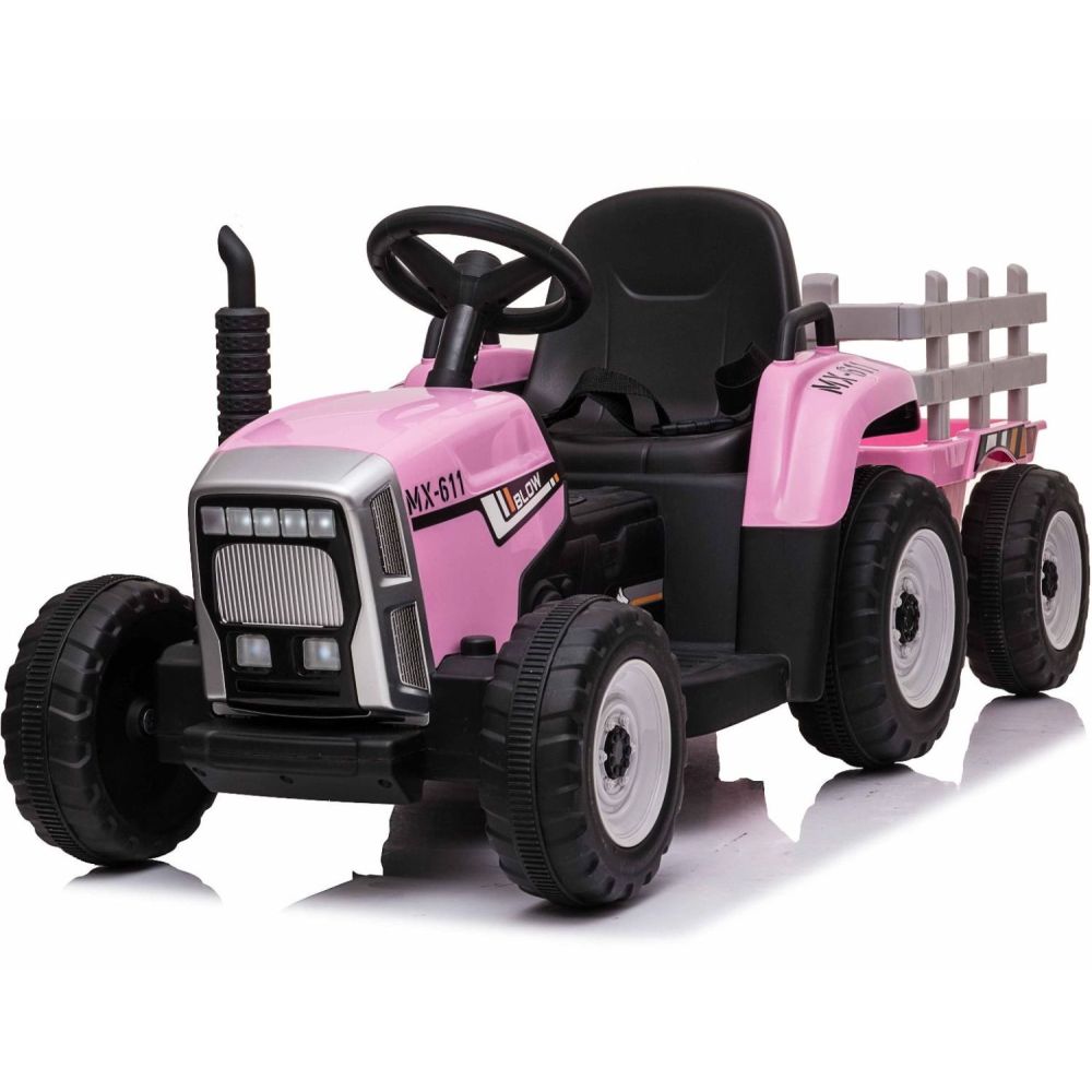SUPER TRAKTOR BLOW – AKUMULIATORINIS SU PRIEKABĄ, MINKŠTI RATAI, MINKŠTA SĖDYNĖ, NUOTOLINIO VALDYMO PULTAS/XMX611