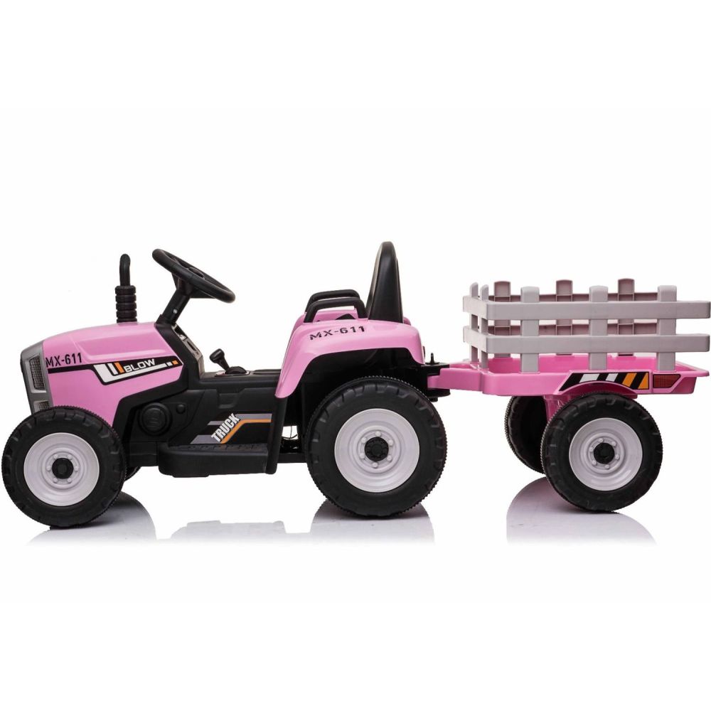 SUPER TRAKTOR BLOW – AKUMULIATORINIS SU PRIEKABĄ, MINKŠTI RATAI, MINKŠTA SĖDYNĖ, NUOTOLINIO VALDYMO PULTAS/XMX611