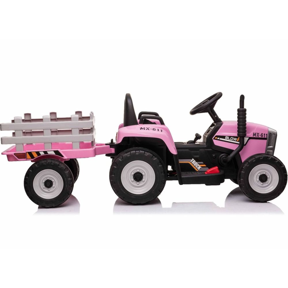 SUPER TRAKTOR BLOW – AKUMULIATORINIS SU PRIEKABĄ, MINKŠTI RATAI, MINKŠTA SĖDYNĖ, NUOTOLINIO VALDYMO PULTAS/XMX611
