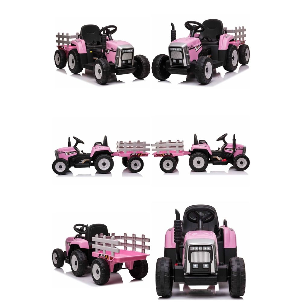 SUPER TRAKTOR BLOW – AKUMULIATORINIS SU PRIEKABĄ, MINKŠTI RATAI, MINKŠTA SĖDYNĖ, NUOTOLINIO VALDYMO PULTAS/XMX611