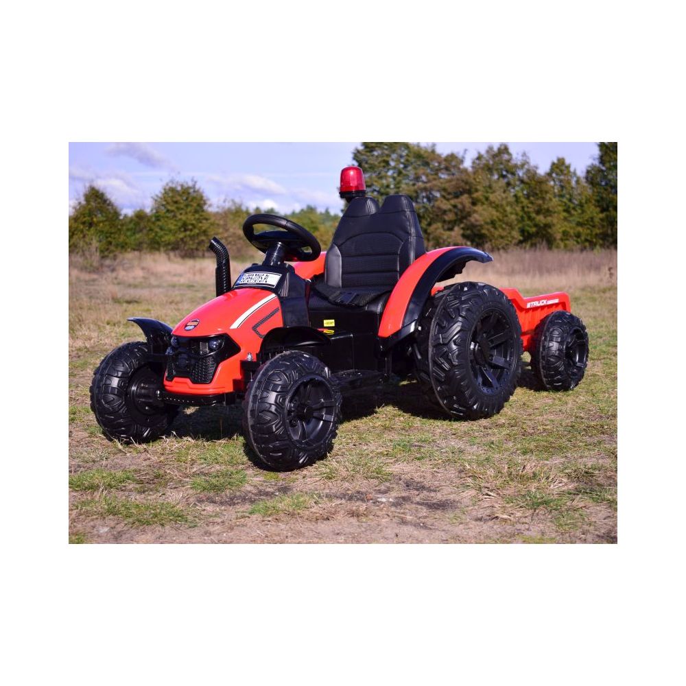 SUPER TRAKTORIS SU PRIEKABĄ IR ŠVIESOS SIGNALU, MINKŠTI RATAI, MINKŠTA SĖDYNĖ, NUOTOLINIO VALDYMO PULTAS/HZB200