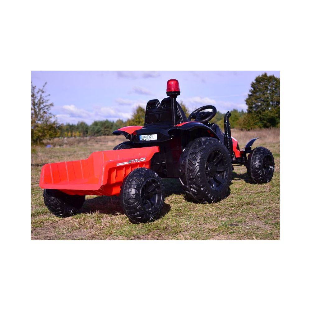 SUPER TRAKTOR TRUCK Z PRZYCZEPĄ I KOGUTEM, MIĘKKIE KOŁA, MIĘKKIE SIEDZENIE, PILOT/HZB200