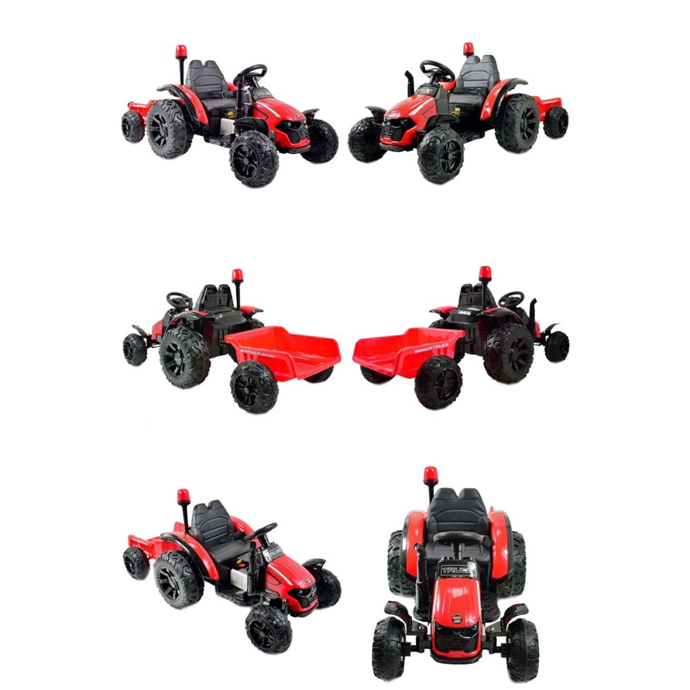 SUPER TRAKTOR TRUCK Z PRZYCZEPĄ I KOGUTEM, MIĘKKIE KOŁA, MIĘKKIE SIEDZENIE, PILOT/HZB200