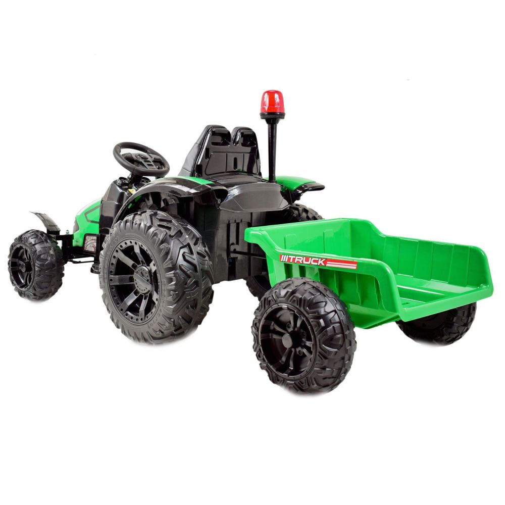 SUPER TRAKTORIS-SUNKVEŽIMIS SU PRIEKABA IR ŠVIESOS SIGNALU, MINKŠTI RATAI, MINKŠTA SĖDYNĖ, NUOTOLINIO VALDYMO PULTAS/HZB200