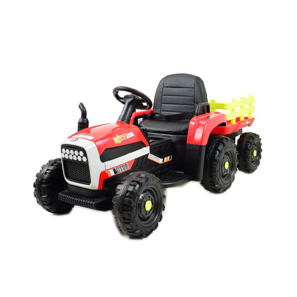 SUPER TRAKTOR FAST NA AKUMULATOR Z PRZYCZEPĄ, MIĘKKIE KOŁA, MIĘKKIE SIEDZENIE, PILOT/JC005
