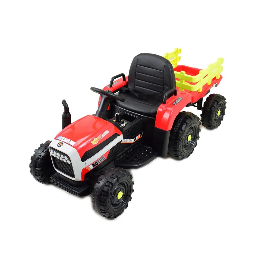 SUPER TRAKTOR FAST NA AKUMULATOR Z PRZYCZEPĄ, MIĘKKIE KOŁA, MIĘKKIE SIEDZENIE, PILOT/JC005