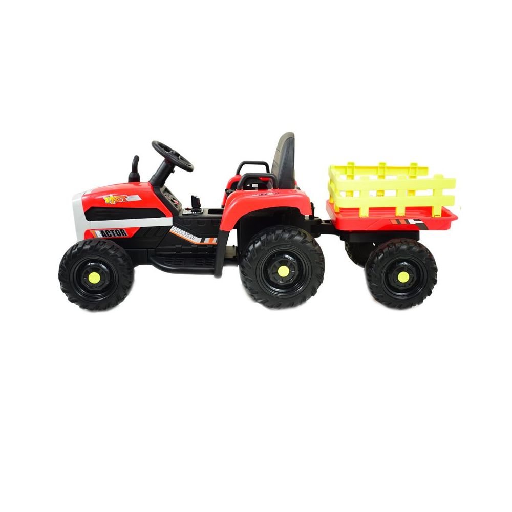 SUPER TRAKTOR FAST NA AKUMULATOR Z PRZYCZEPĄ, MIĘKKIE KOŁA, MIĘKKIE SIEDZENIE, PILOT/JC005