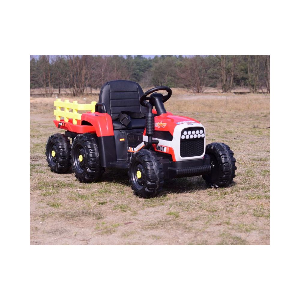 SUPER TRAKTOR FAST NA AKUMULATOR Z PRZYCZEPĄ, MIĘKKIE KOŁA, MIĘKKIE SIEDZENIE, PILOT/JC005