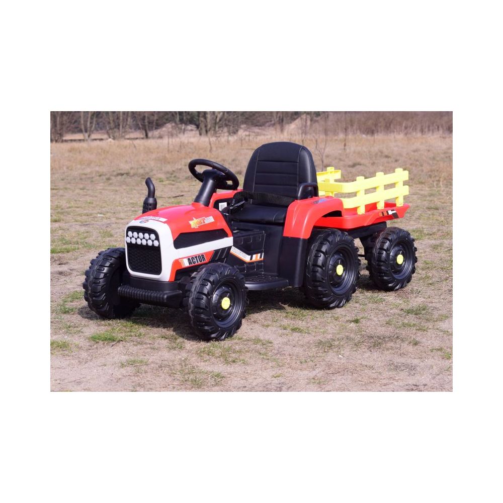 SUPER TRAKTOR FAST NA AKUMULATOR Z PRZYCZEPĄ, MIĘKKIE KOŁA, MIĘKKIE SIEDZENIE, PILOT/JC005
