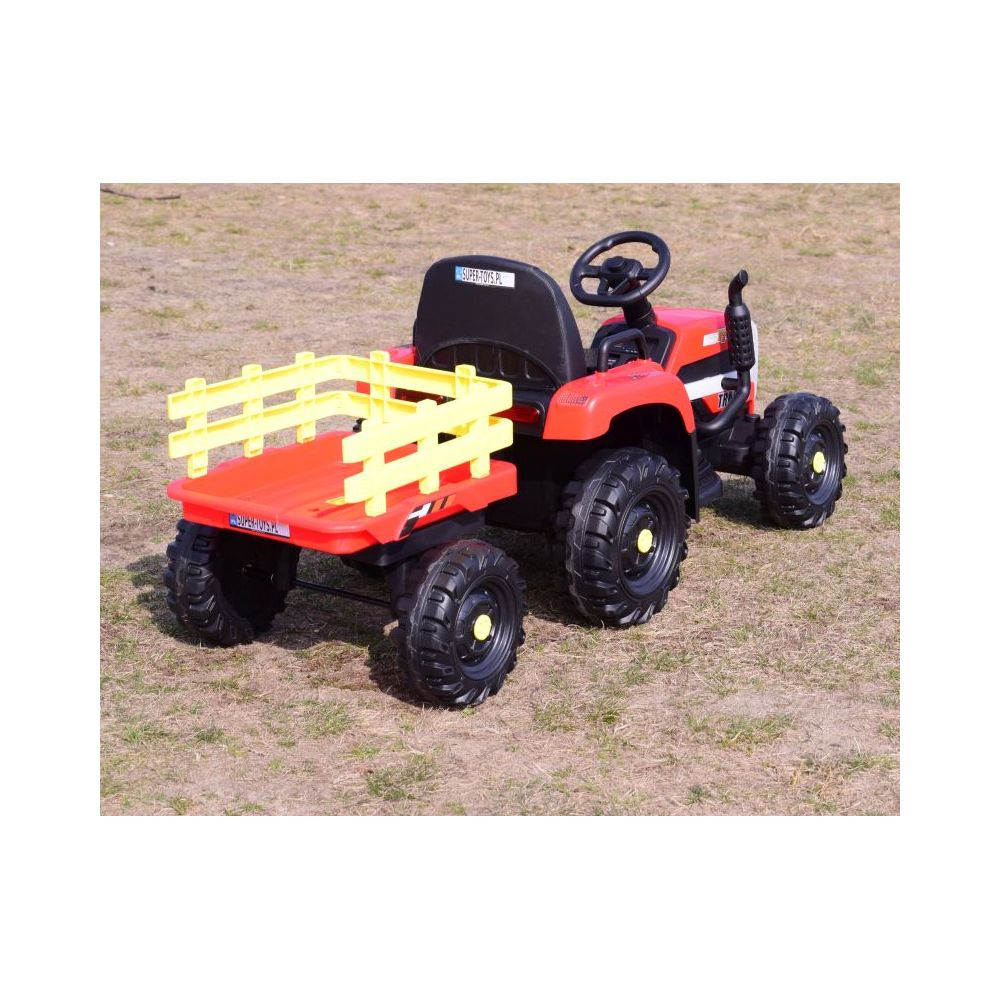 SUPER TRAKTOR FAST NA AKUMULATOR Z PRZYCZEPĄ, MIĘKKIE KOŁA, MIĘKKIE SIEDZENIE, PILOT/JC005