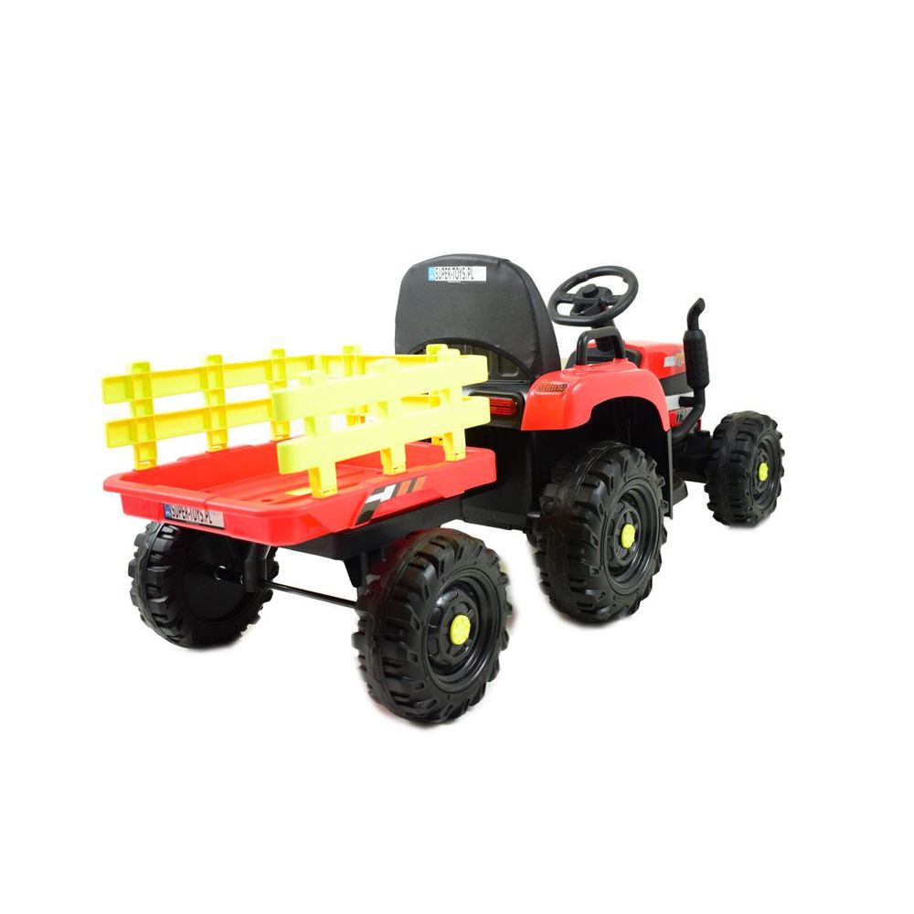 SUPER TRAKTOR FAST NA AKUMULATOR Z PRZYCZEPĄ, MIĘKKIE KOŁA, MIĘKKIE SIEDZENIE, PILOT/JC005
