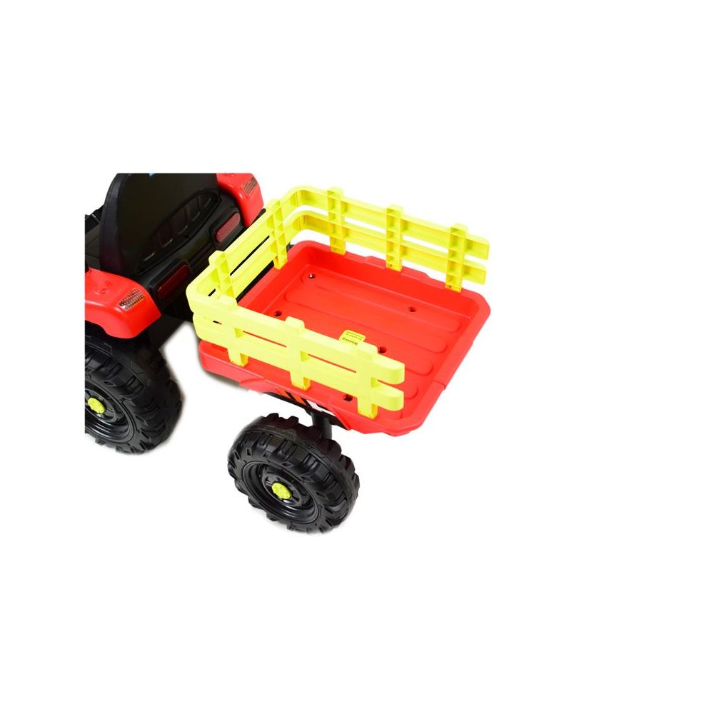 SUPER TRAKTOR FAST NA AKUMULATOR Z PRZYCZEPĄ, MIĘKKIE KOŁA, MIĘKKIE SIEDZENIE, PILOT/JC005