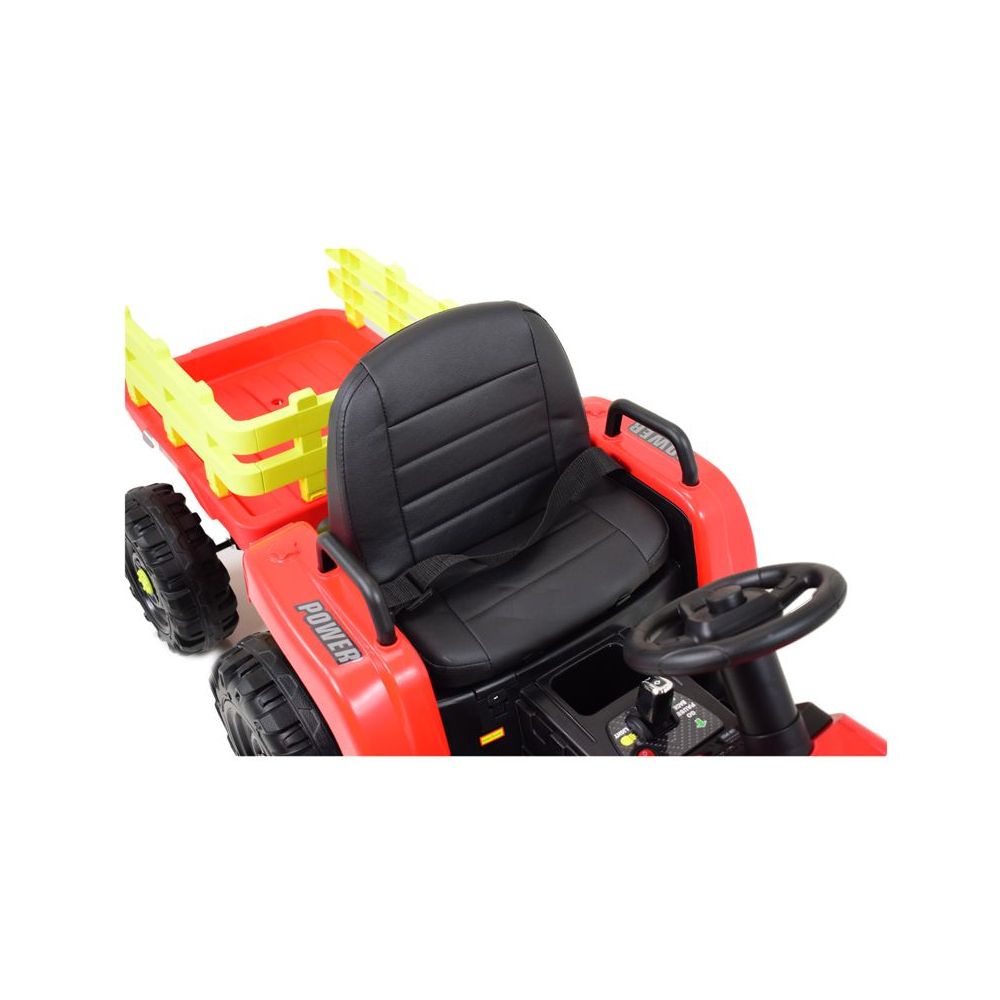 SUPER TRAKTOR FAST NA AKUMULATOR Z PRZYCZEPĄ, MIĘKKIE KOŁA, MIĘKKIE SIEDZENIE, PILOT/JC005