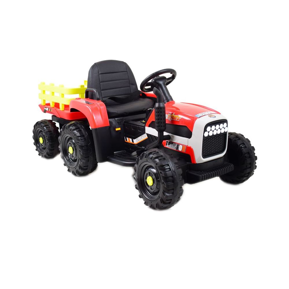 SUPER TRAKTOR FAST NA AKUMULATOR Z PRZYCZEPĄ, MIĘKKIE KOŁA, MIĘKKIE SIEDZENIE, PILOT/JC005
