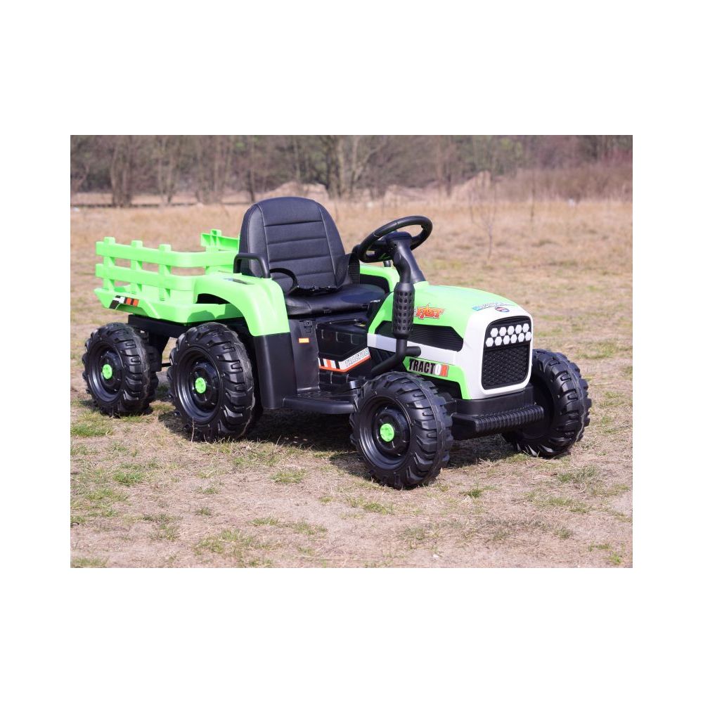 SUPER TRAKTOR FAST NA AKUMULATOR Z PRZYCZEPĄ, MIĘKKIE KOŁA, MIĘKKIE SIEDZENIE, PILOT/JC005