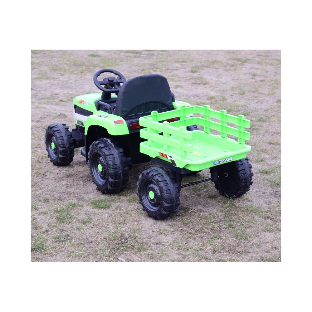 SUPER TRAKTOR FAST NA AKUMULATOR Z PRZYCZEPĄ, MIĘKKIE KOŁA, MIĘKKIE SIEDZENIE, PILOT/JC005