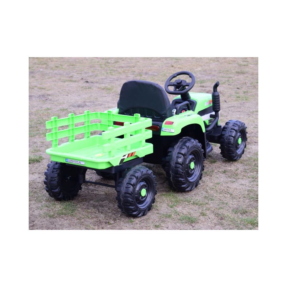 SUPER TRAKTOR FAST NA AKUMULATOR Z PRZYCZEPĄ, MIĘKKIE KOŁA, MIĘKKIE SIEDZENIE, PILOT/JC005