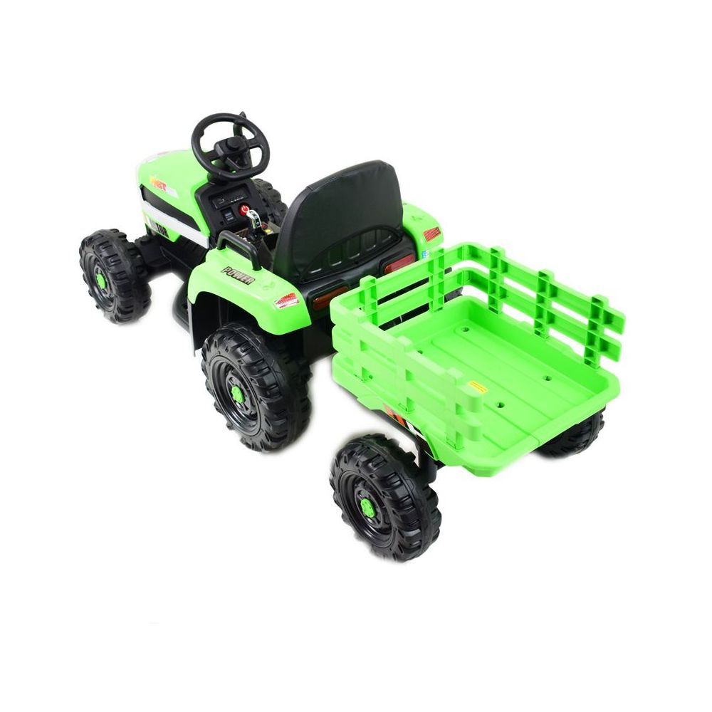 SUPER TRAKTOR FAST NA AKUMULATOR Z PRZYCZEPĄ, MIĘKKIE KOŁA, MIĘKKIE SIEDZENIE, PILOT/JC005