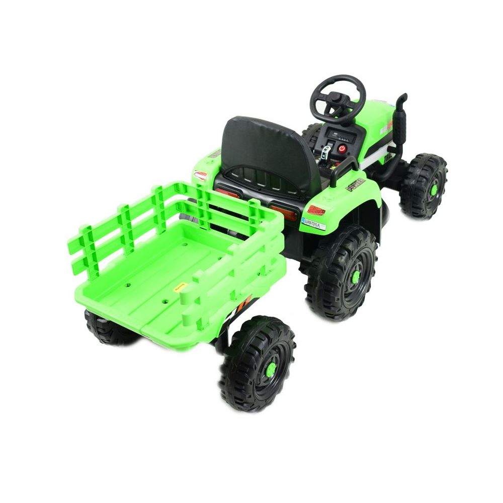 SUPER TRAKTOR FAST NA AKUMULATOR Z PRZYCZEPĄ, MIĘKKIE KOŁA, MIĘKKIE SIEDZENIE, PILOT/JC005